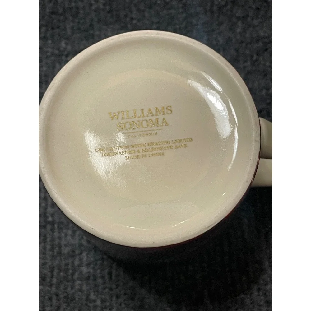 Williams Sonoma Red Tartan Plaid Coffee Mug Holiday Christmas Stoneware Cup